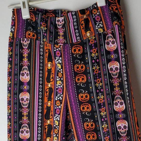 Día de Los Muertos Halloween Fair Isle Leggings - Picture 4 of 4